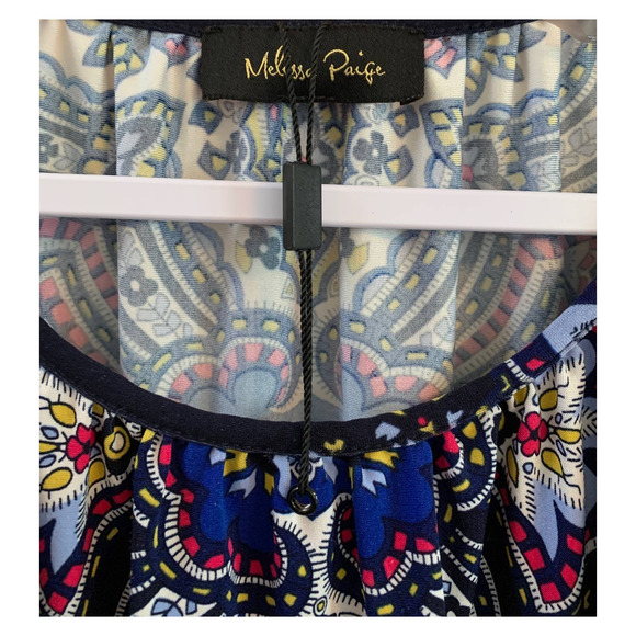 NWOT, Melissa Paige Women's Oversized XS Cold Shoulder 3/4 Sleeve Tunic - Picture 10 of 11